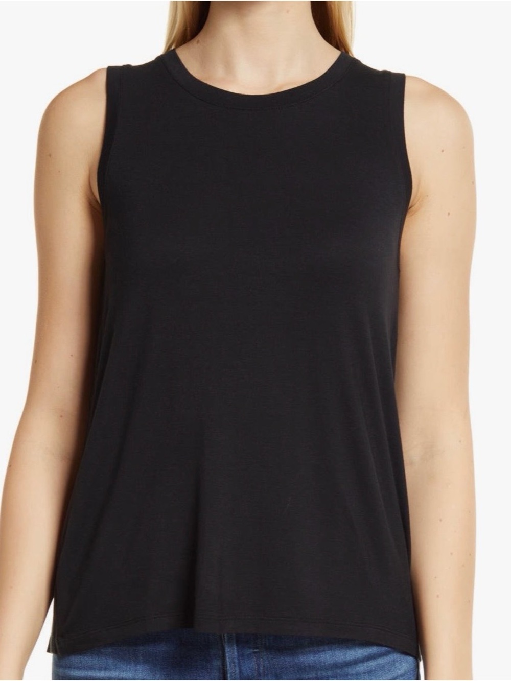 Halogen Black Sleeveless Flowy Top